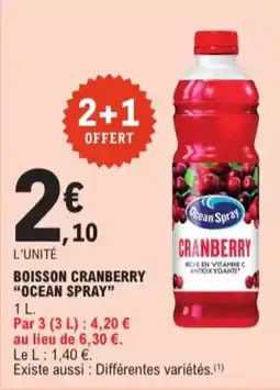 E.Leclerc Boisson Cranberry Ocean Spray aanbieding