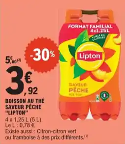 E.Leclerc Boisson au thé saveur pêche Lipton aanbieding