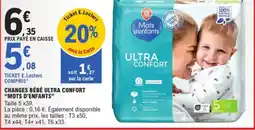 E.Leclerc Changes Bébé Ultra Confort Mots D'Enfants aanbieding