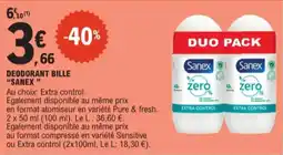 E.Leclerc Deodorant Bille Sanex aanbieding