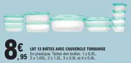 E.Leclerc Lot 12 Boîtes Avec Couvercle Turquoise aanbieding