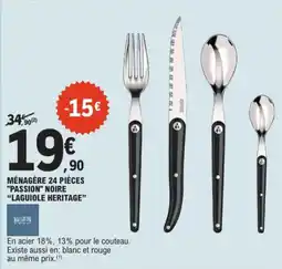 E.Leclerc Ménagère Passion Noire Laguiole Heritage aanbieding