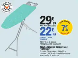 E.Leclerc Table à Repasser Confortable Homeside aanbieding