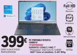 E.Leclerc Thomson PC Portable N151512- 16GR512 aanbieding