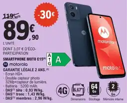 E.Leclerc Mmotorola Smartphone Moto E15 aanbieding