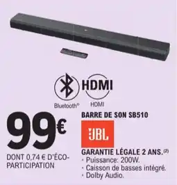 E.Leclerc JBL Barre De Son SB510 aanbieding