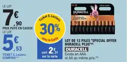 E.Leclerc Lot de 12 piles Special Offer Duracell Plus aanbieding