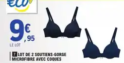 E.Leclerc Lot de 2 soutiens-gorge microfibre avec coques aanbieding