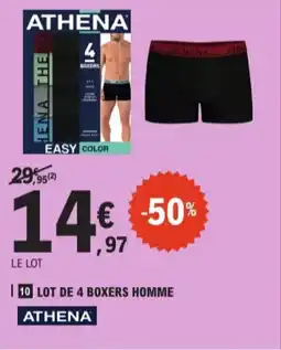 E.Leclerc Athena lot de 4 boxers homme aanbieding