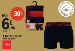 E.Leclerc Tissaia Lot de 3 boxers homme Bio aanbieding