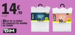 E.Leclerc DIM Lot de 10 paires de chaussettes homme ou femme aanbieding