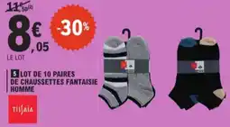 E.Leclerc Lot de 10 paires de chaussettes fantaisie homme aanbieding