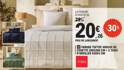 E.Leclerc Parure tuftée housse de couette + 2 taies d'oreiller aanbieding