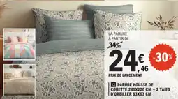E.Leclerc Parure housse de couette + 2 taies d'oreiller aanbieding