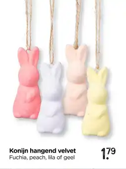 Xenos Konijn hangend velvet aanbieding