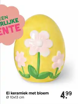 Xenos Ei keramiek met Bloem aanbieding