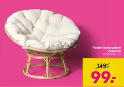 Xenos Rotan loungestoel Papasan aanbieding