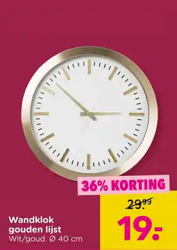 Xenos Wandklok Gouden Lijst aanbieding