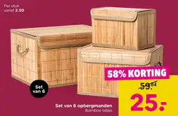 Xenos Set van 6 opbergmanden aanbieding
