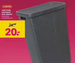 Xenos Curver Jute Look wasmand met deksel aanbieding