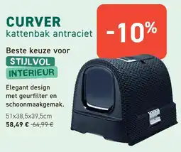 Tom&Co Curver kattenbak antraciet aanbieding