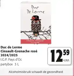 Colruyt Duc de Lerme Cinsault-Grenache rosé 2024/2025 aanbieding