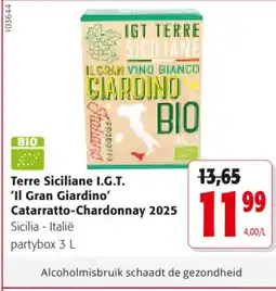 Colruyt Terre Siciliane I.G.T. 'Il Gran Giardino' Catarratto-Chardonnay 2025 aanbieding
