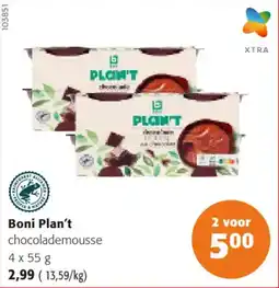 Colruyt Boni plan't chocolademousse aanbieding