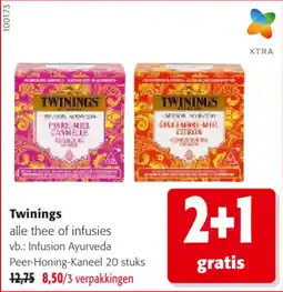 Colruyt Twinings infusion ayurveda peer honing kaneel aanbieding