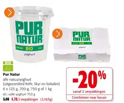 Colruyt Pur natur volle yoghurt aanbieding