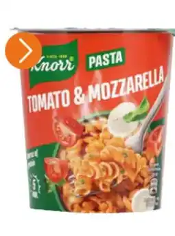 Colruyt Knorr snackpot pasta tomato & mozzarella aanbieding
