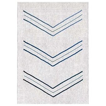 Leen Bakker Art For Kids tapijt Chevron - wit/blauw - 140x200 cm - Leen Bakker aanbieding
