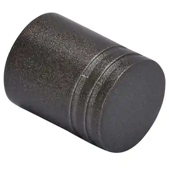 Gordijnroede knop Cylinder Ribbel 20 mm - antraciet (2 stuks) - Leen Bakker