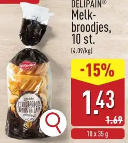 ALDI Délipain melk- broodjes 10 st. aanbieding