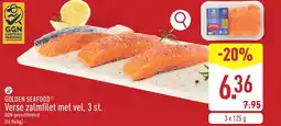 ALDI Golden seafood Verse zalmfilet met vel, 3 st. aanbieding