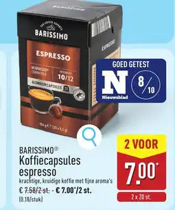 ALDI Barissimo koffiecapsules espresso aanbieding