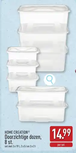 ALDI Home creation doorzichtige dozen, 8 st. aanbieding