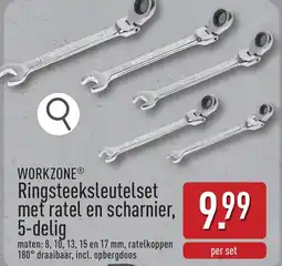ALDI Workzone ringsteeksleutelset met ratel en scharnier, 5-delig aanbieding