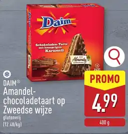 ALDI Daim amandel- chocoladetaart op zweedse wijze aanbieding