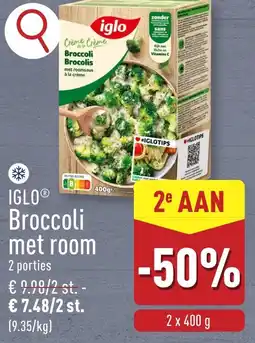 ALDI Iglo broccoli met room aanbieding