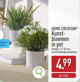 ALDI Home creation kunst- bloemen in pot aanbieding