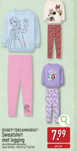 ALDI Disney /dreamworks sweatshirt met legging aanbieding
