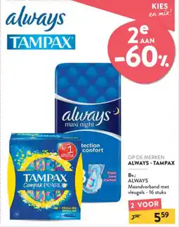 Di Op de Merken Always Tampax aanbieding