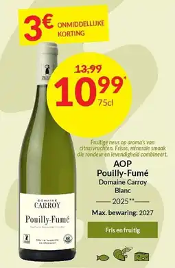 Intermarché AOP Pouilly Fumé aanbieding