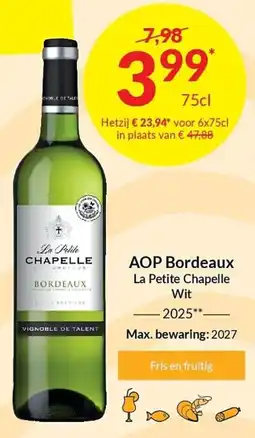 Intermarché AOP Bordeaux La Petite Chapelle Wit aanbieding