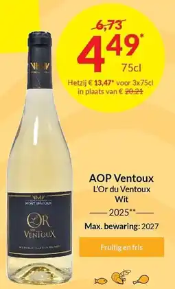 Intermarché AOP Ventoux L'Or du Ventoux Wit aanbieding