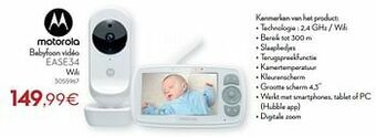 Cora Motorola babyfoon vidéo ease34 wifi aanbieding