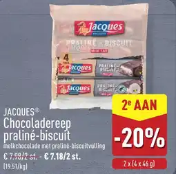 ALDI Jacques chocoladereep praliné-biscuit aanbieding