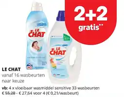Spar LE CHAT vloeibaar wasmiddel sensitive 33 wasbeurten aanbieding