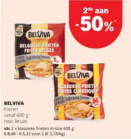 Spar BELVIVA klassieke frieten m-size 600 g aanbieding